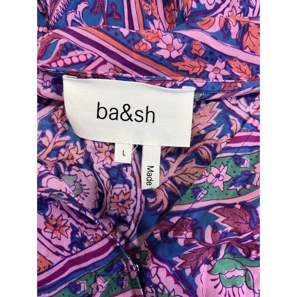 ba&sh Paisley Print V-Neck Long Sleeve Dress Multicolor size L - Picture 7 of 9
